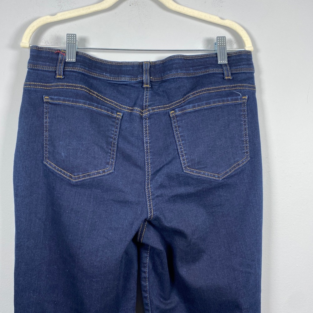 Alia Pull On Jeans Womens 14P Dark‎ Blue Stretch Straight Leg Petite Denim - Picture 4 of 6